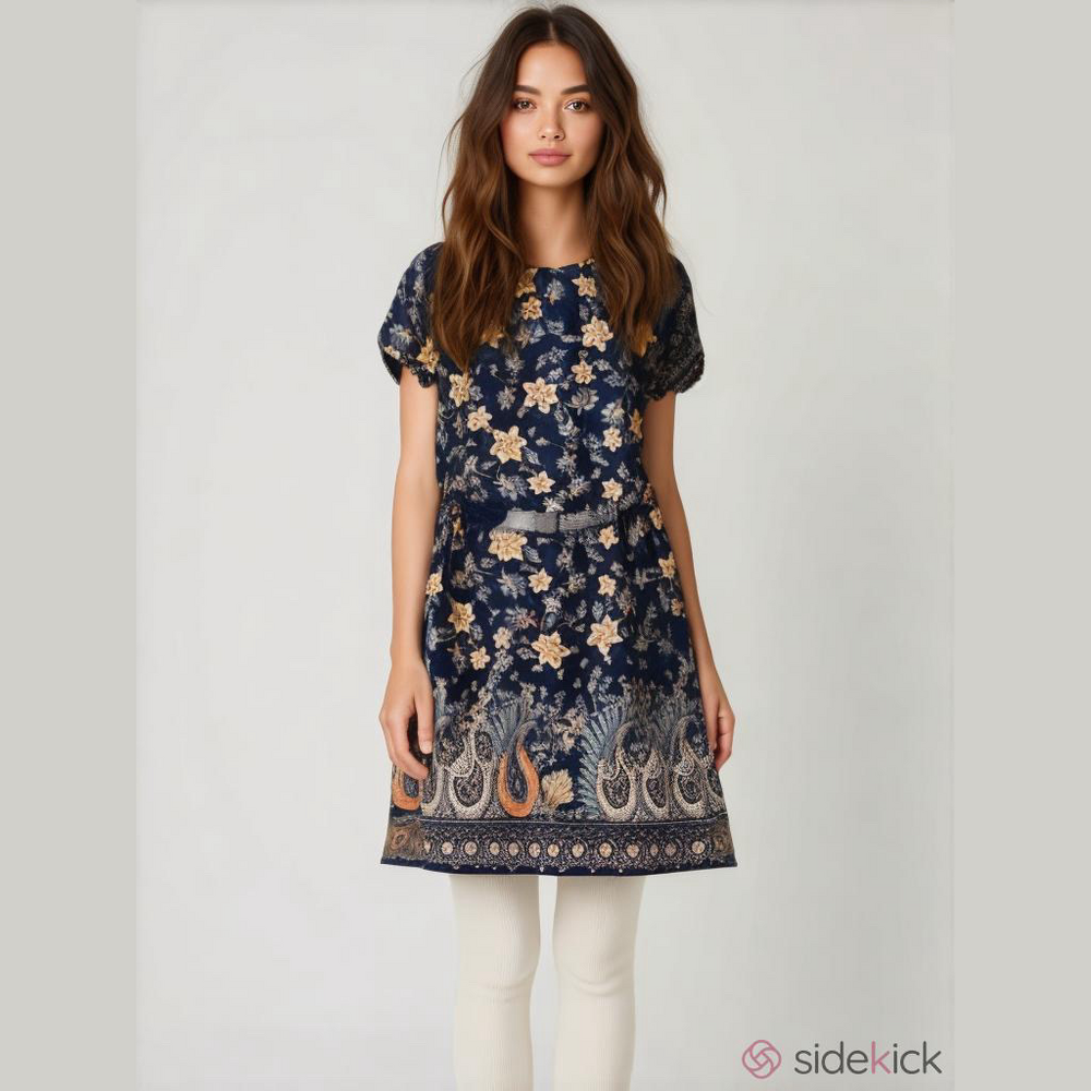 𝅺Lulus Navy Floral Mix Print Dress